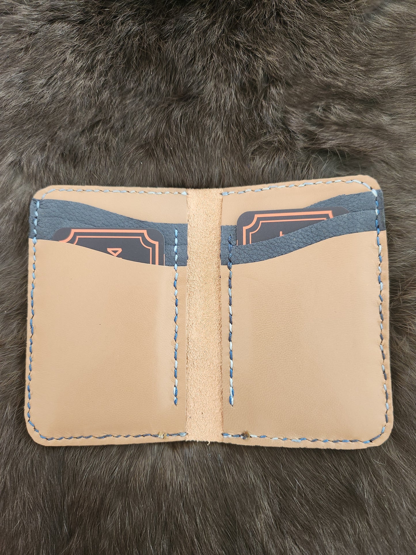 Floral vertical leather wallet